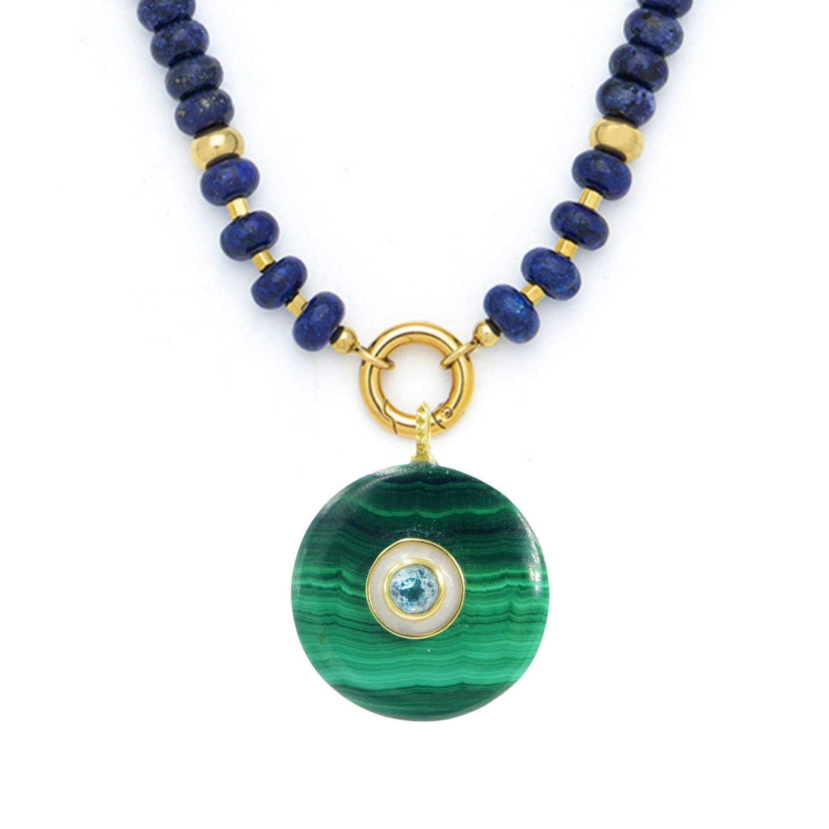 Malachite Pendant and Raya Gemstone Necklace