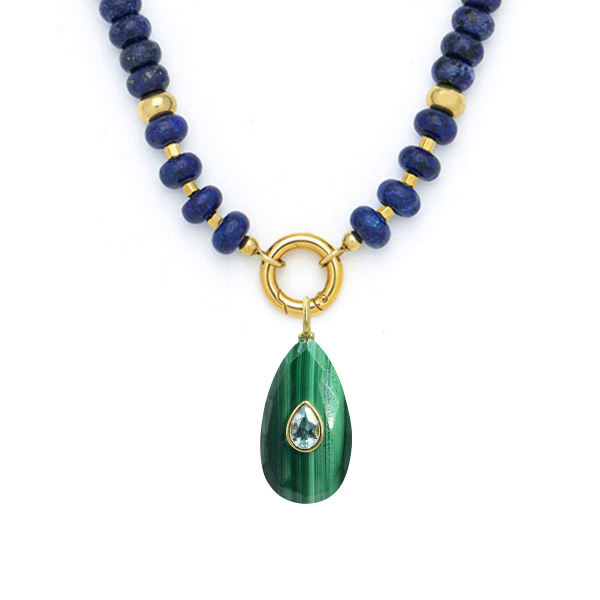 Malachite Pendant and Raya Gemstone Necklace