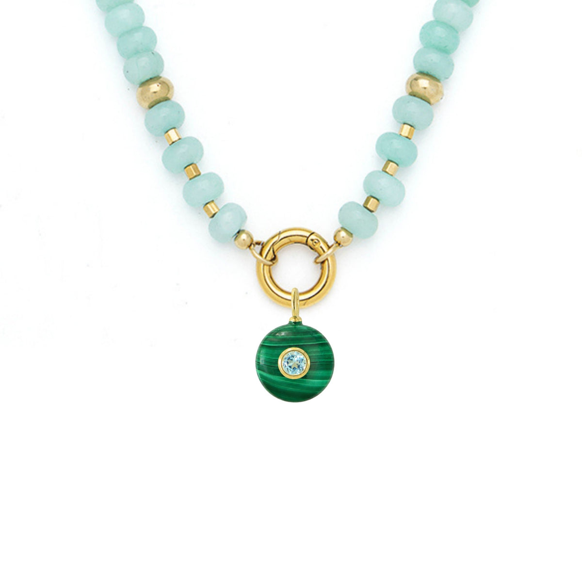 Malachite Pendant and Raya Gemstone Necklace