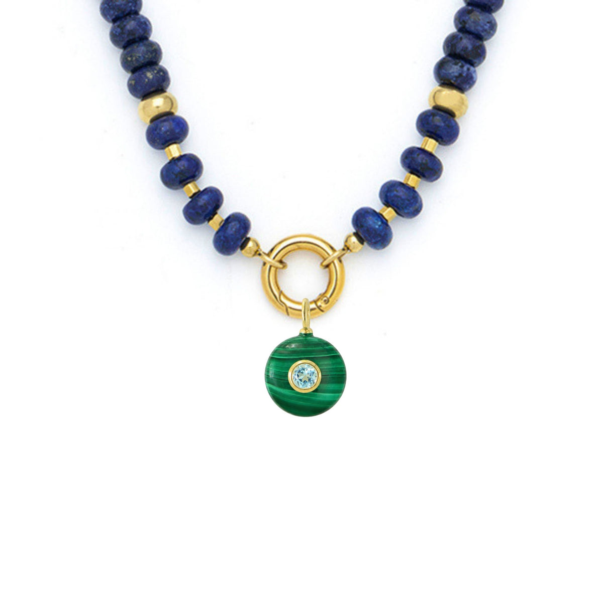 Malachite Pendant and Raya Gemstone Necklace