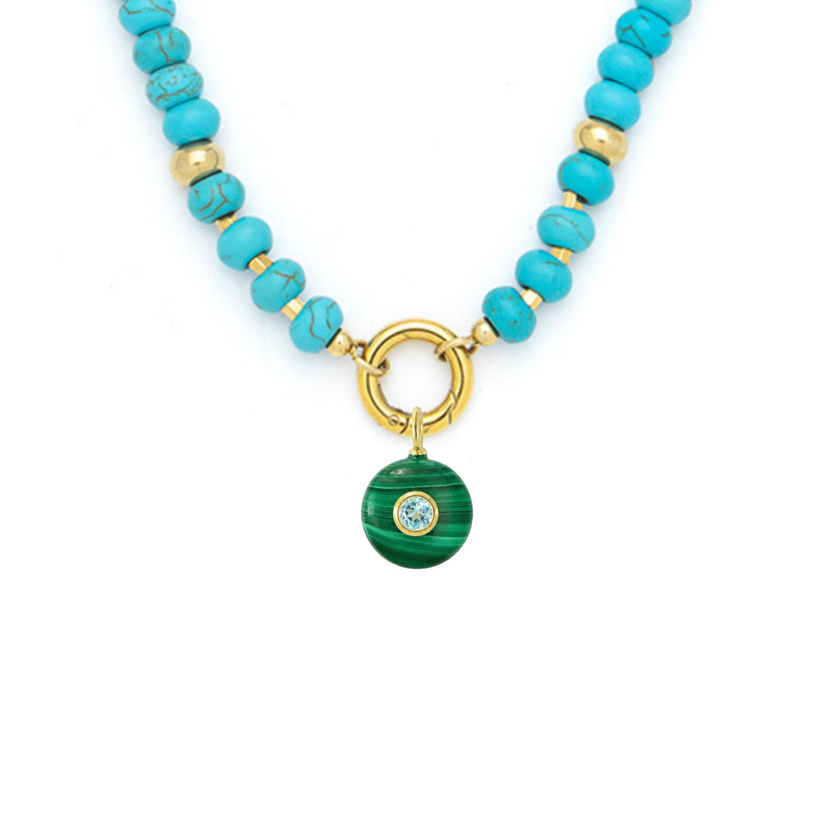Malachite Pendant and Raya Gemstone Necklace