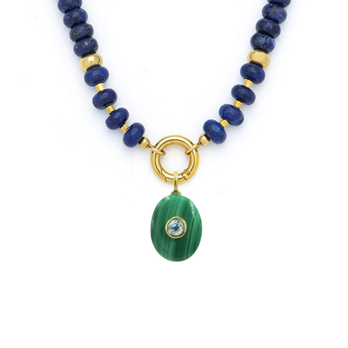 Malachite Pendant and Raya Gemstone Necklace