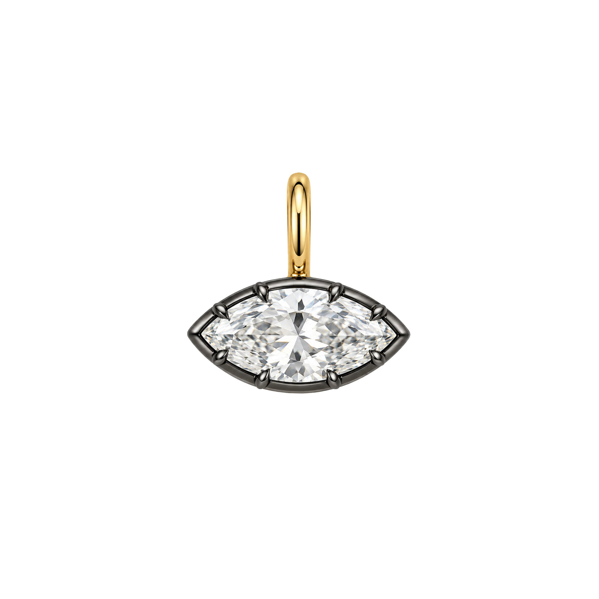 Marquise Solitaire Pendant With Prongs Horizontal