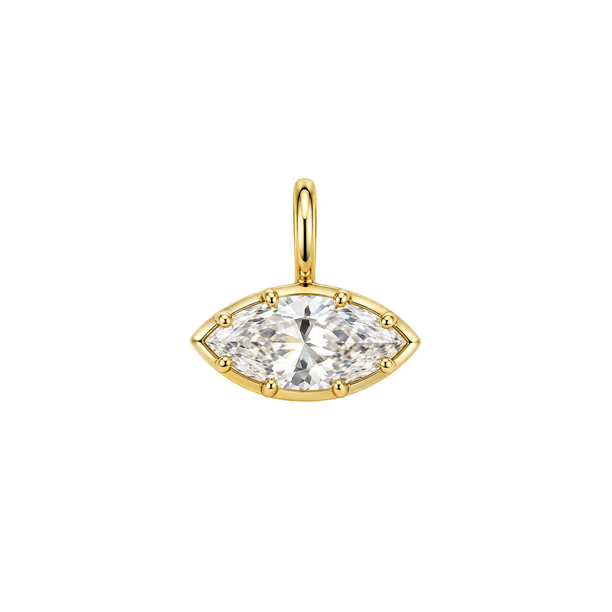 Marquise Solitaire Pendant With Prongs Horizontal