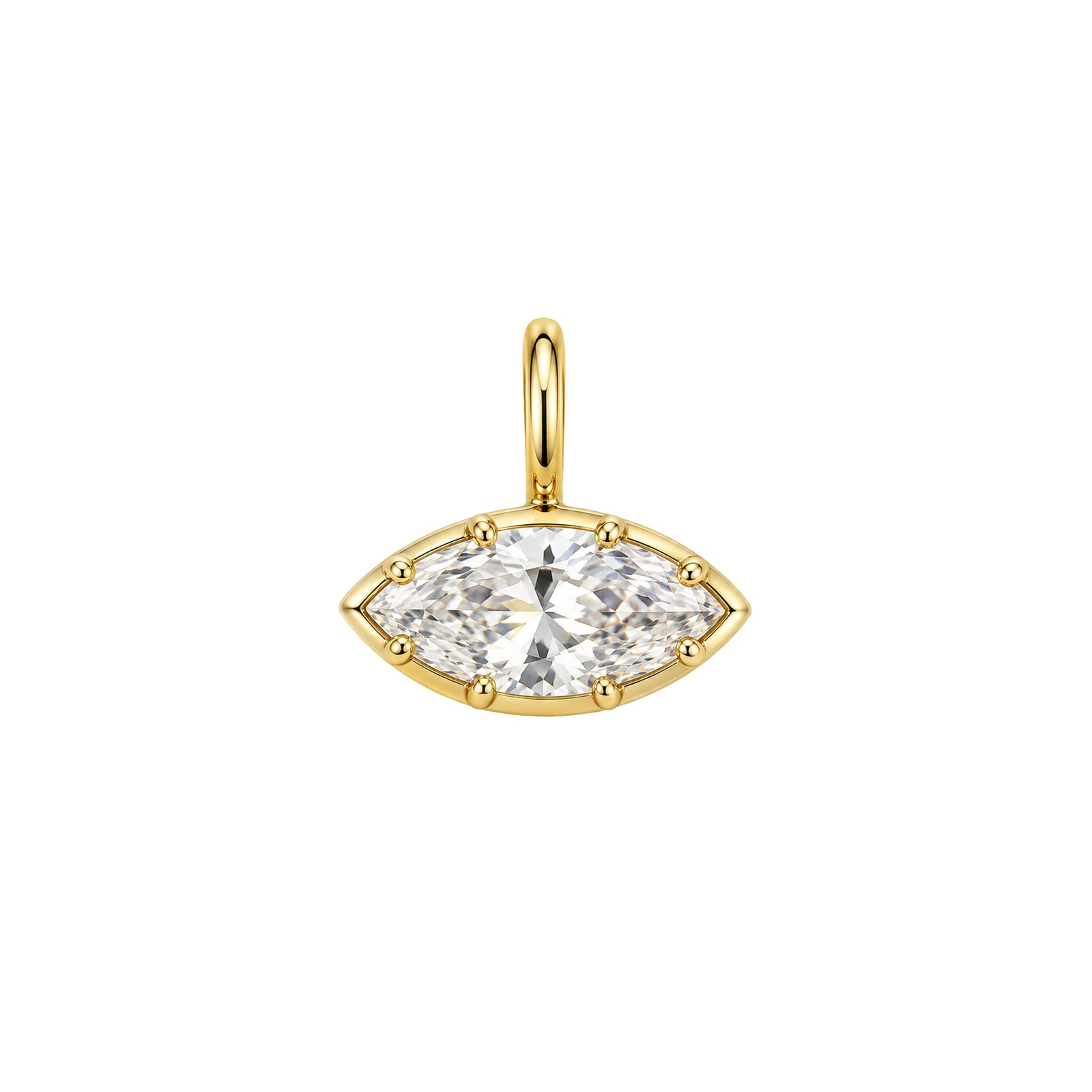 Marquise Solitaire Pendant With Prongs Horizontal