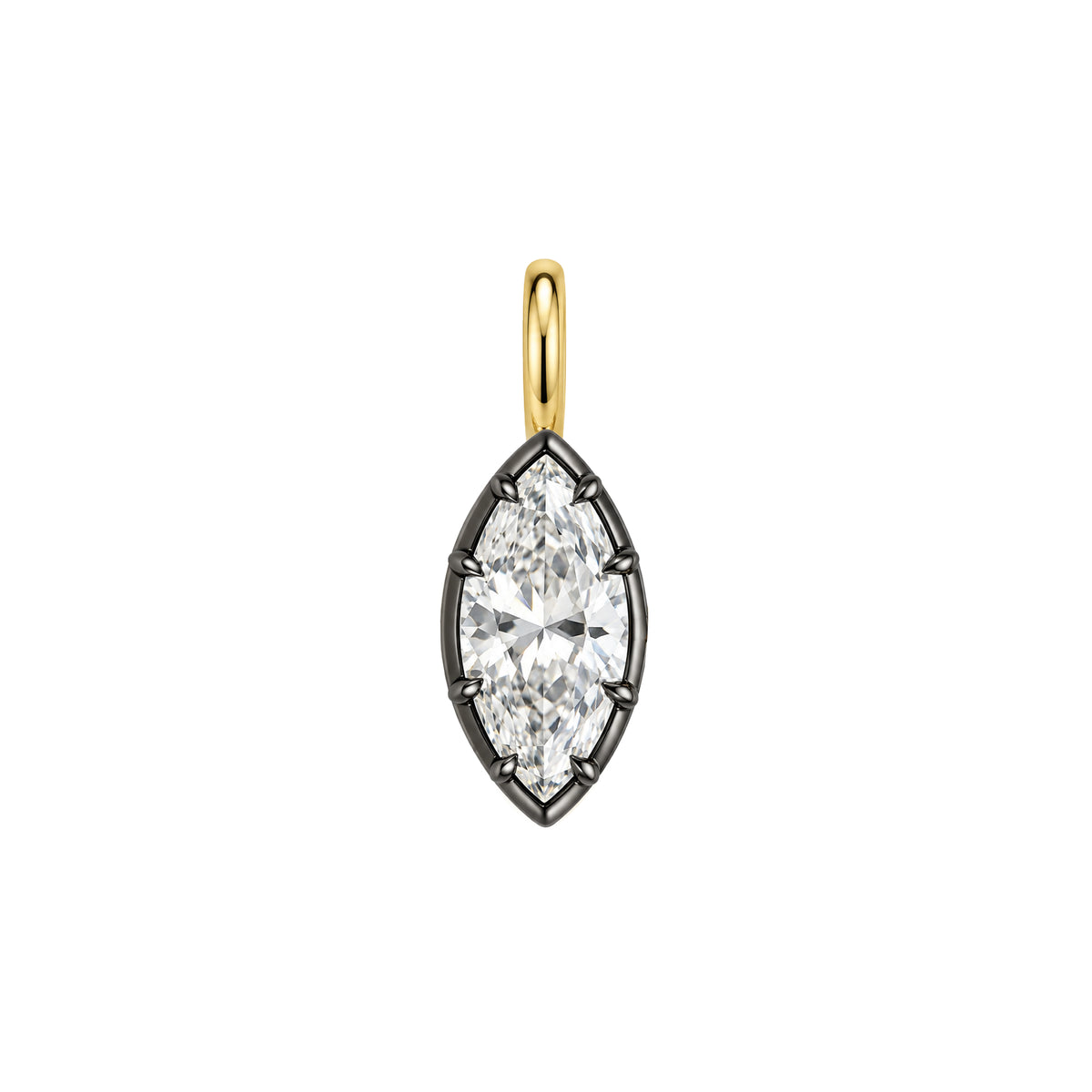 Marquise Solitaire Pendant With Prongs - Vertical