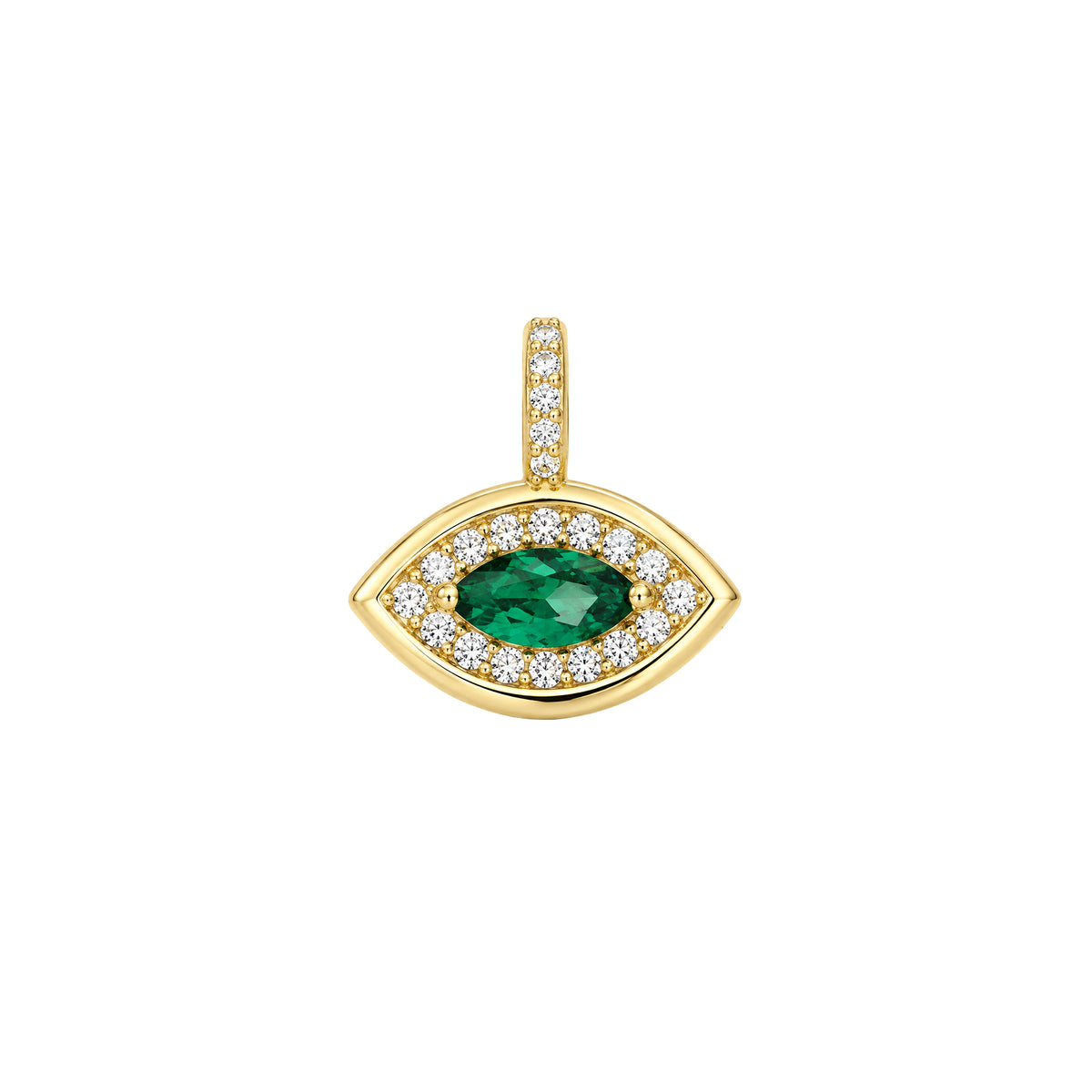 Marquise Pendant With Sparkle Halo Green