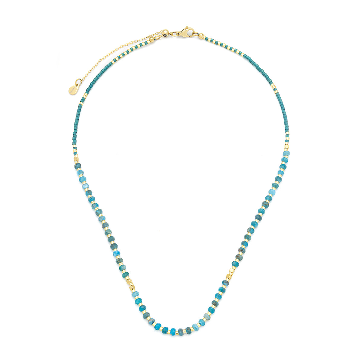 Lumira Mini Gemstone Necklace with Miyuki Beads Apatite