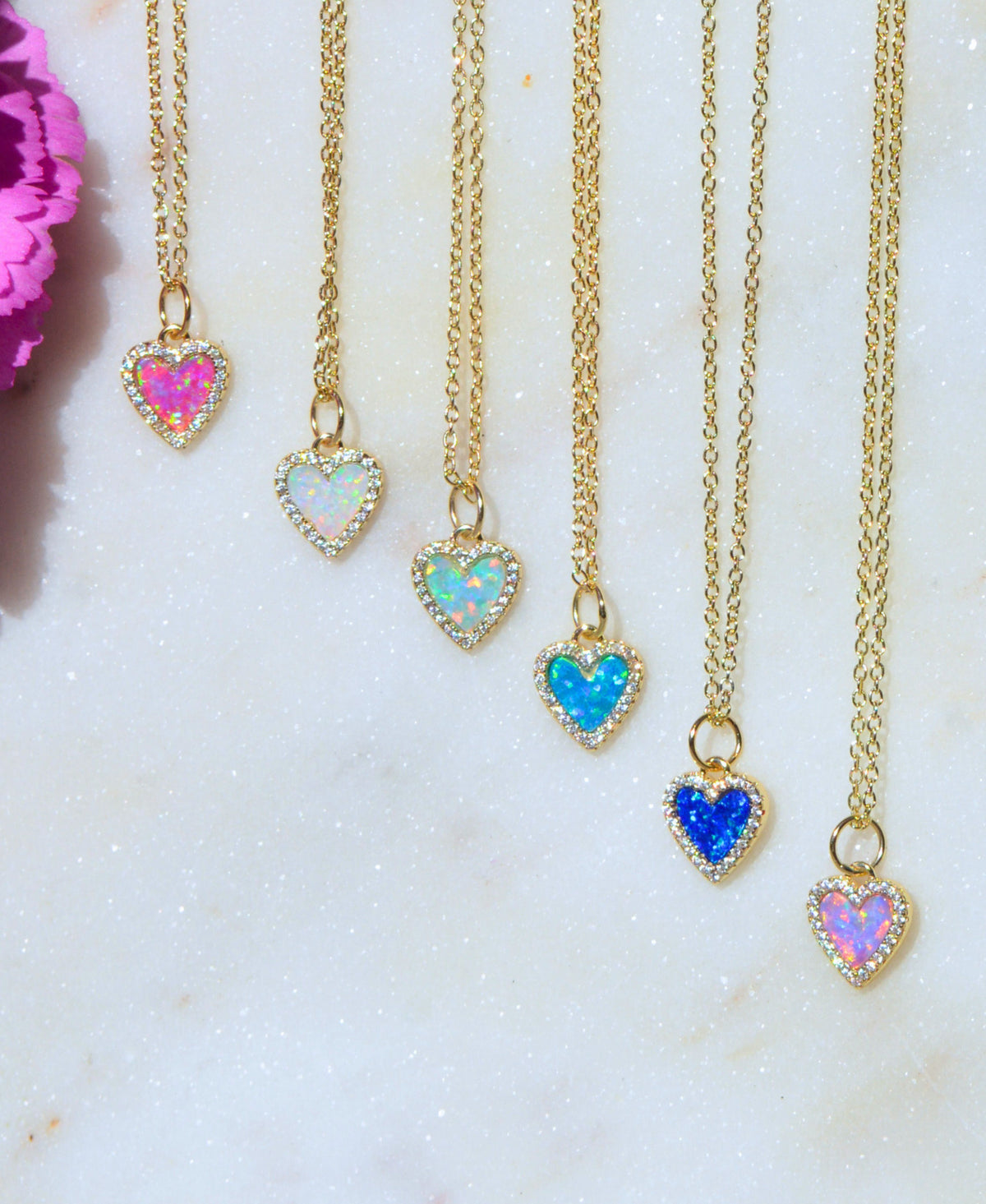 Gift Set | Mini Amore Opal Heart Necklace With Studs