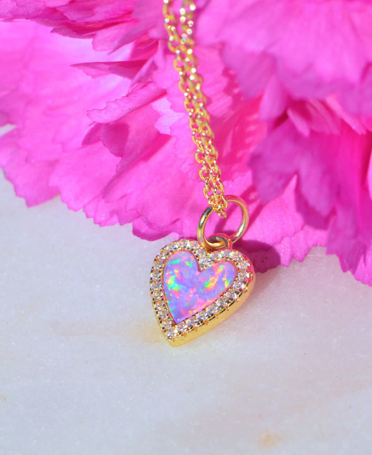 Gift Set | Mini Amore Opal Heart Necklace With Studs