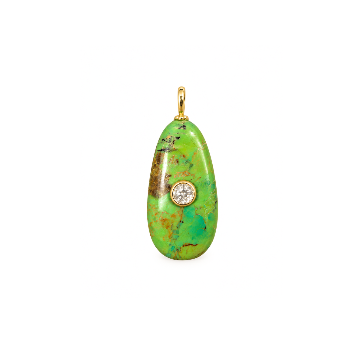 Green Mojave Turquoise Gemstone Pendant With Topaz
