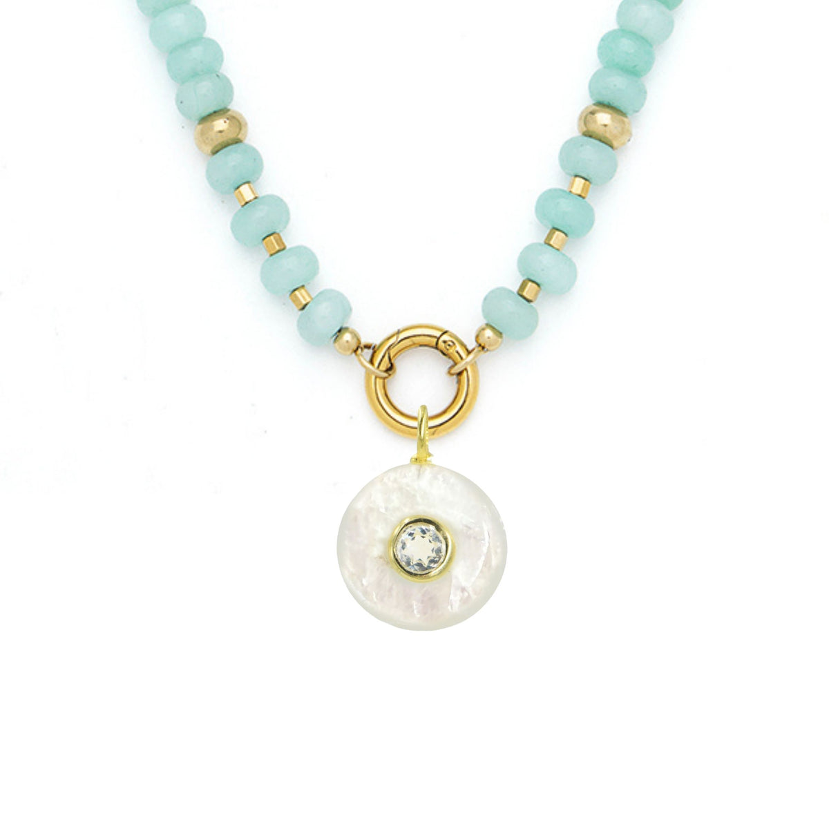 Moonstone Pendant and Raya Gemstone Necklace