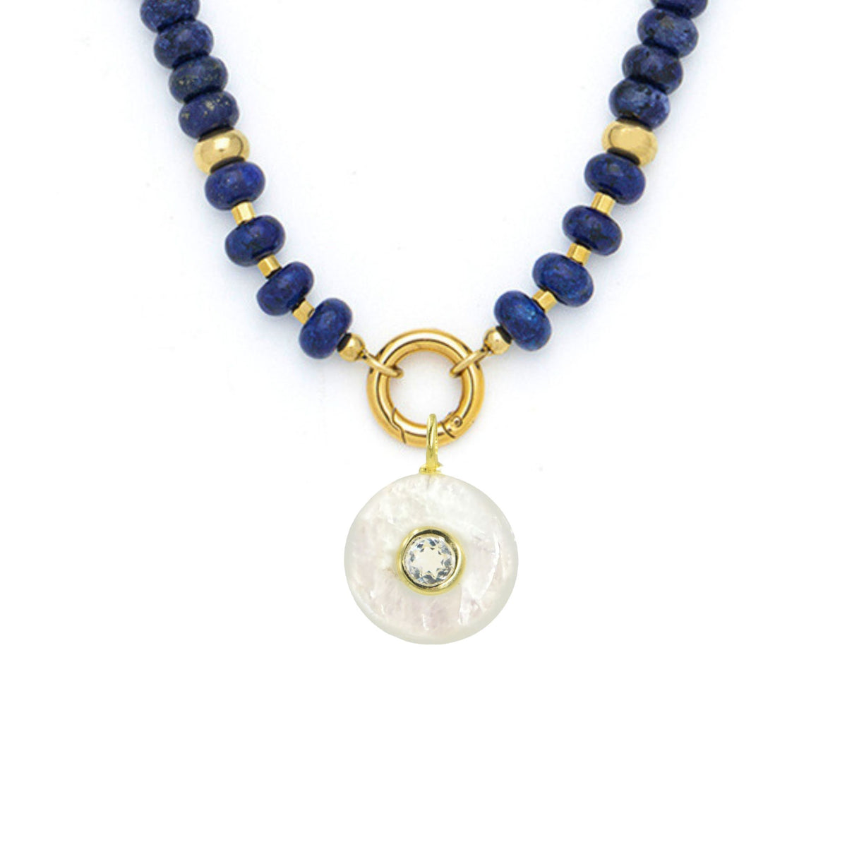Moonstone Pendant and Raya Gemstone Necklace