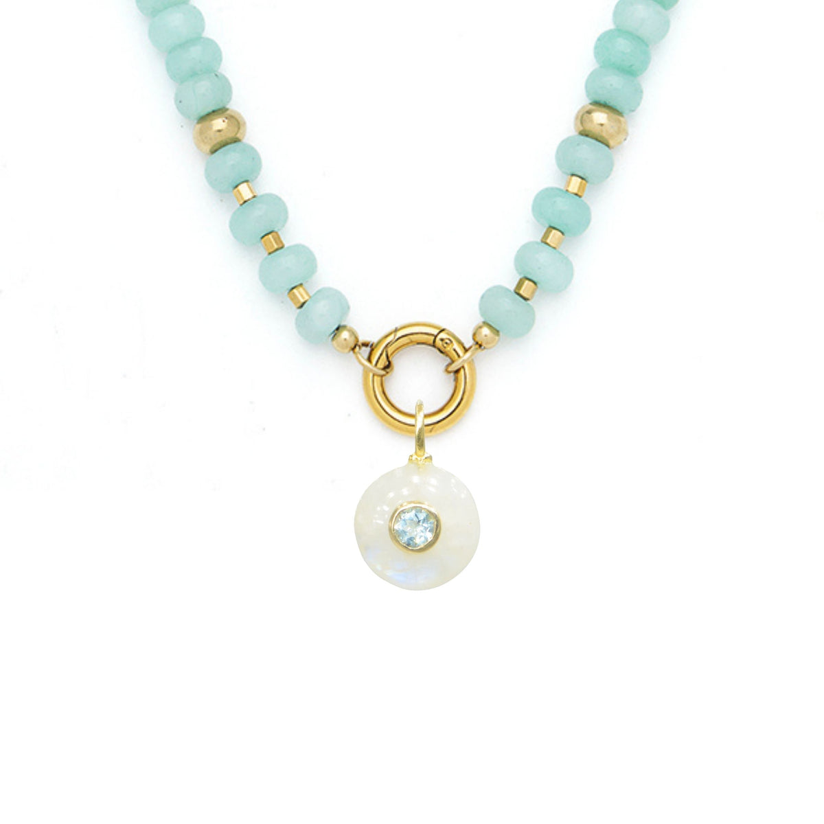 Moonstone Pendant and Raya Gemstone Necklace