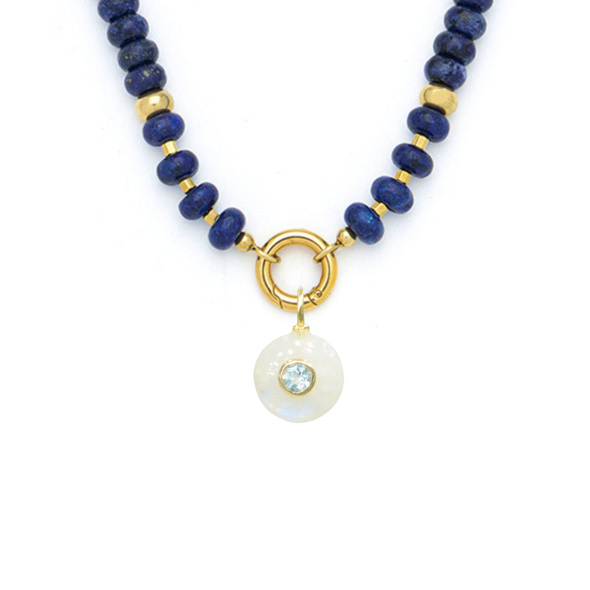 Moonstone Pendant and Raya Gemstone Necklace