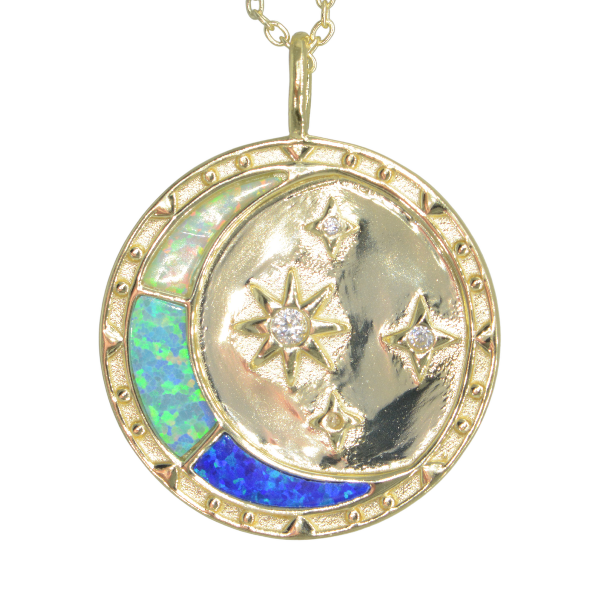 Opal Moon Dream Medallion Necklace