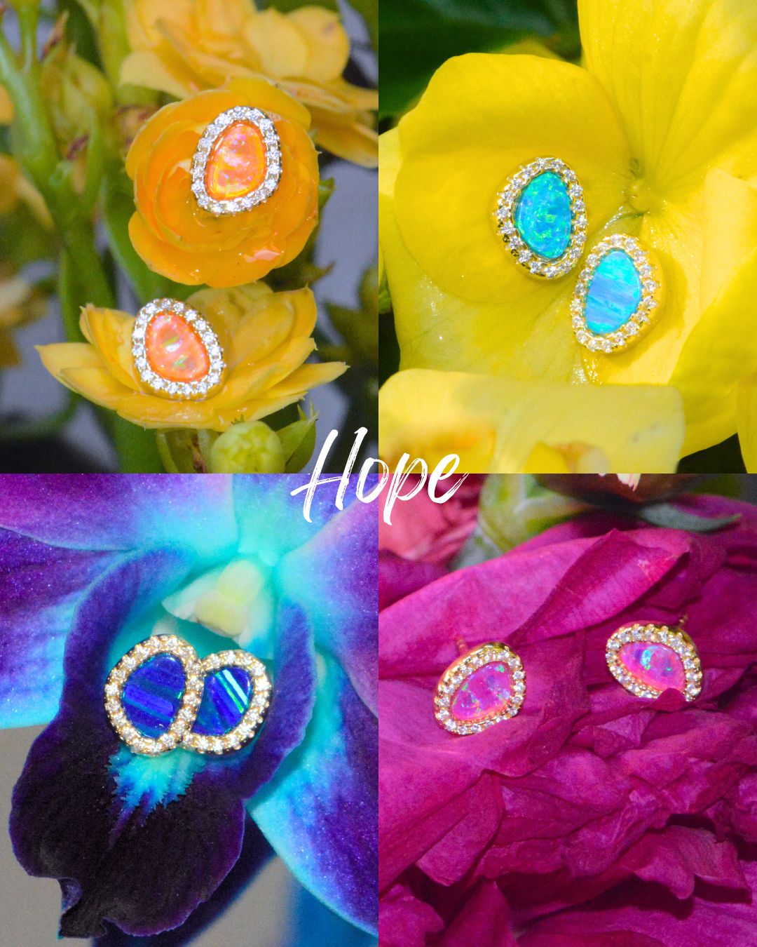 Opal Pebble Stud Earrings