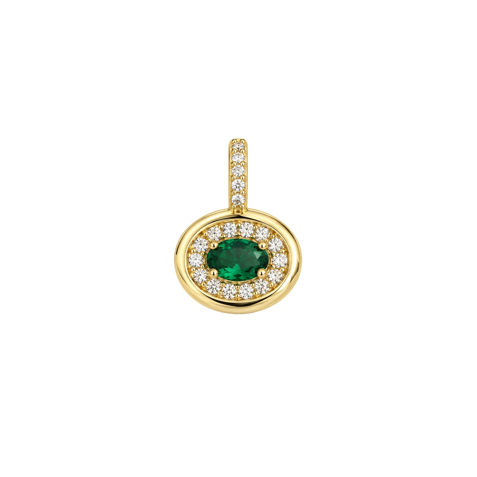 Oval Pendant With Sparkle Halo White