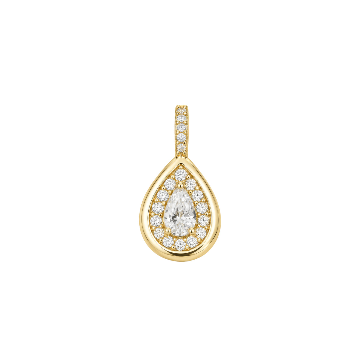 Pear Pendant With Sparkle Halo