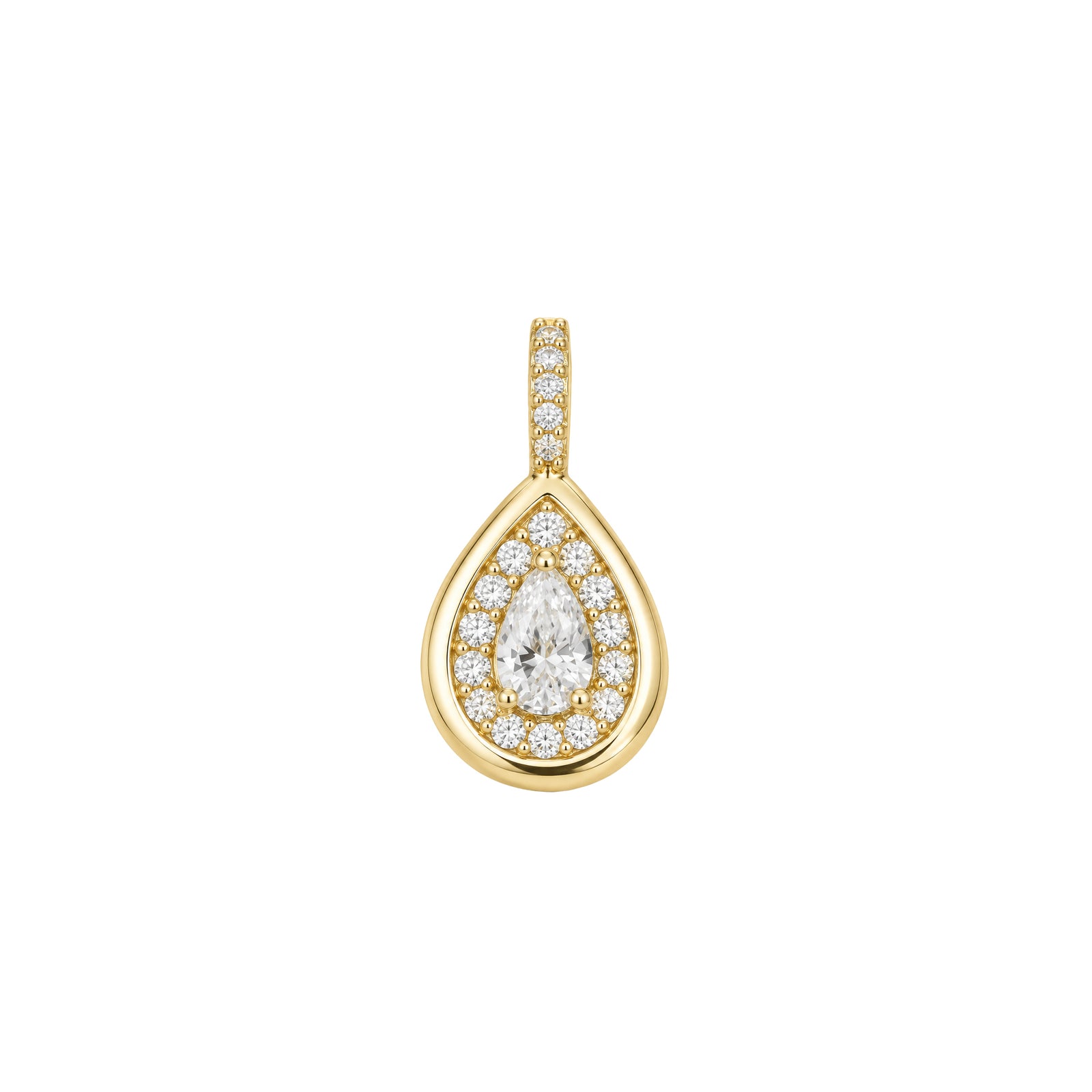 Pear Pendant With Sparkle Halo
