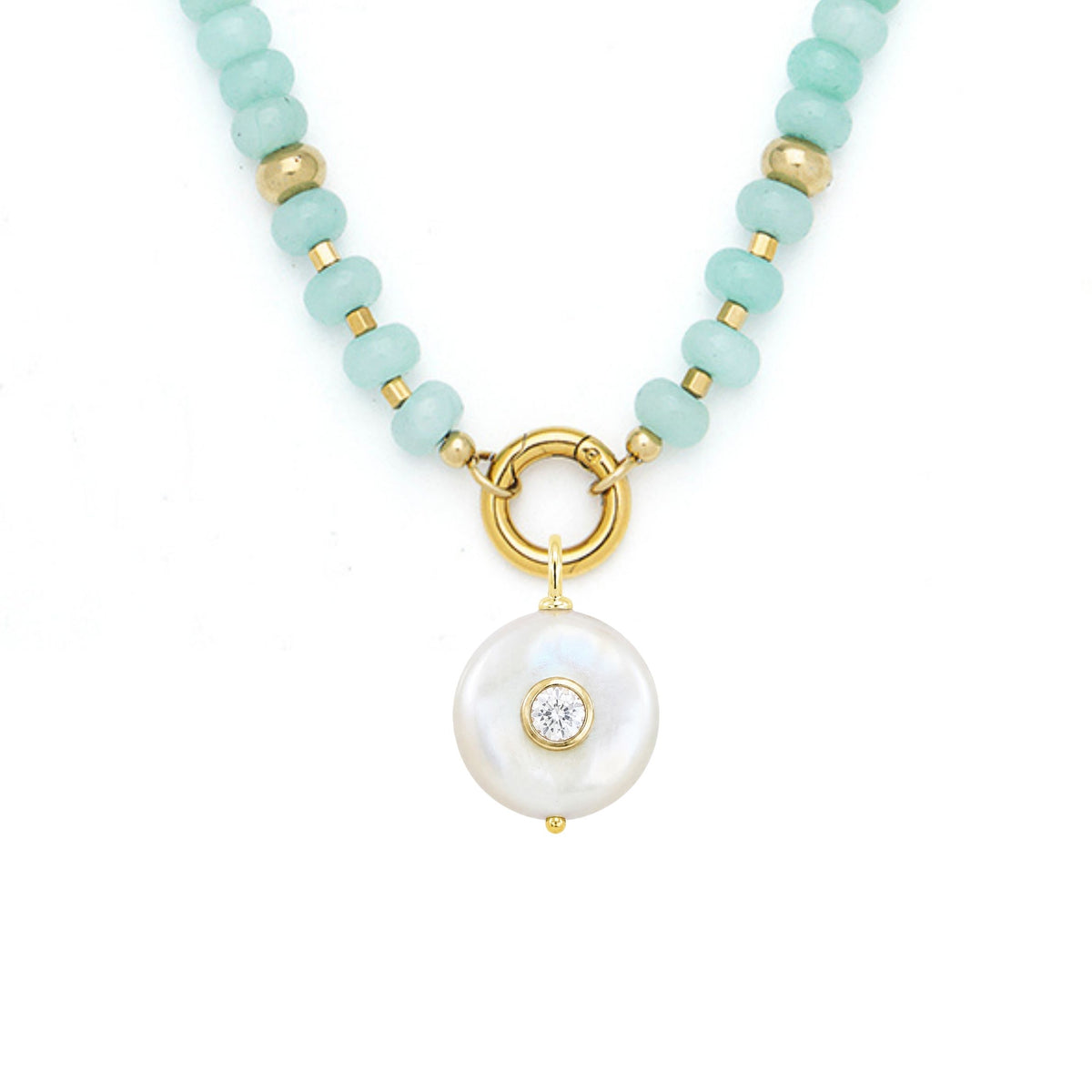 Pearl Pendant and Raya Gemstone Necklace