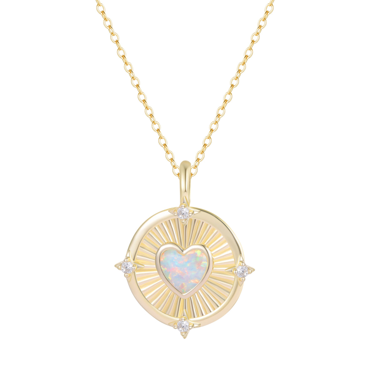 Radiant Opal Heart Necklace