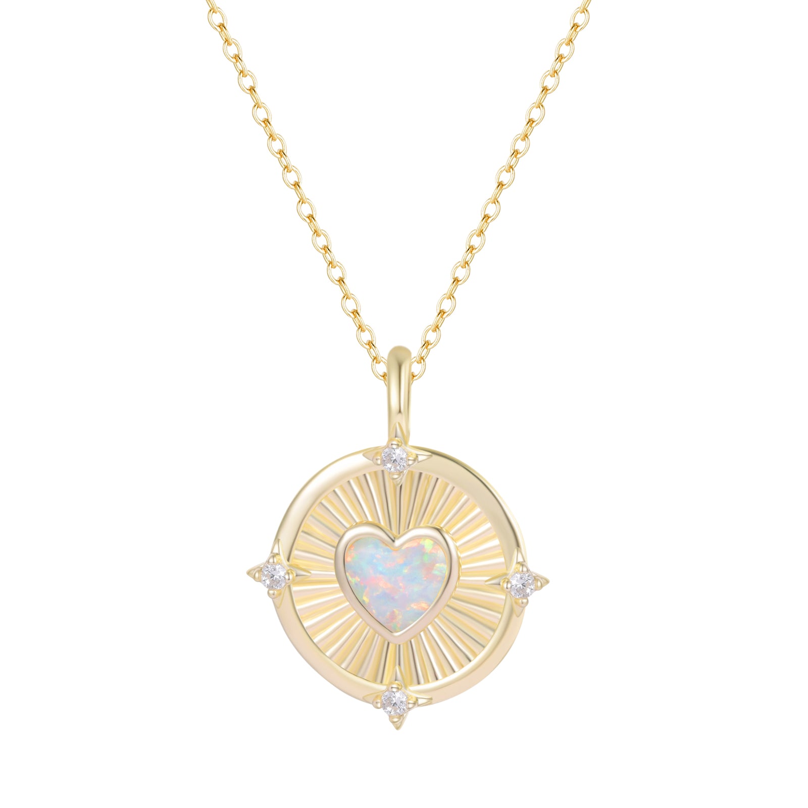 Radiant Opal Heart Necklace