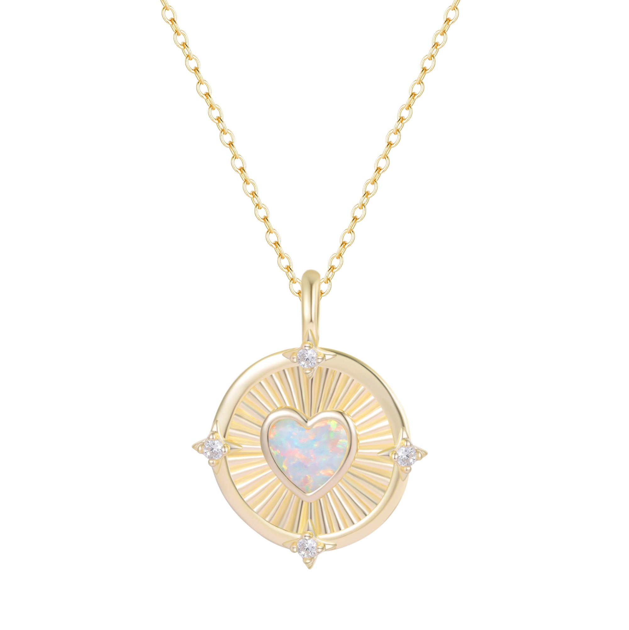 Radiant Opal Heart Necklace