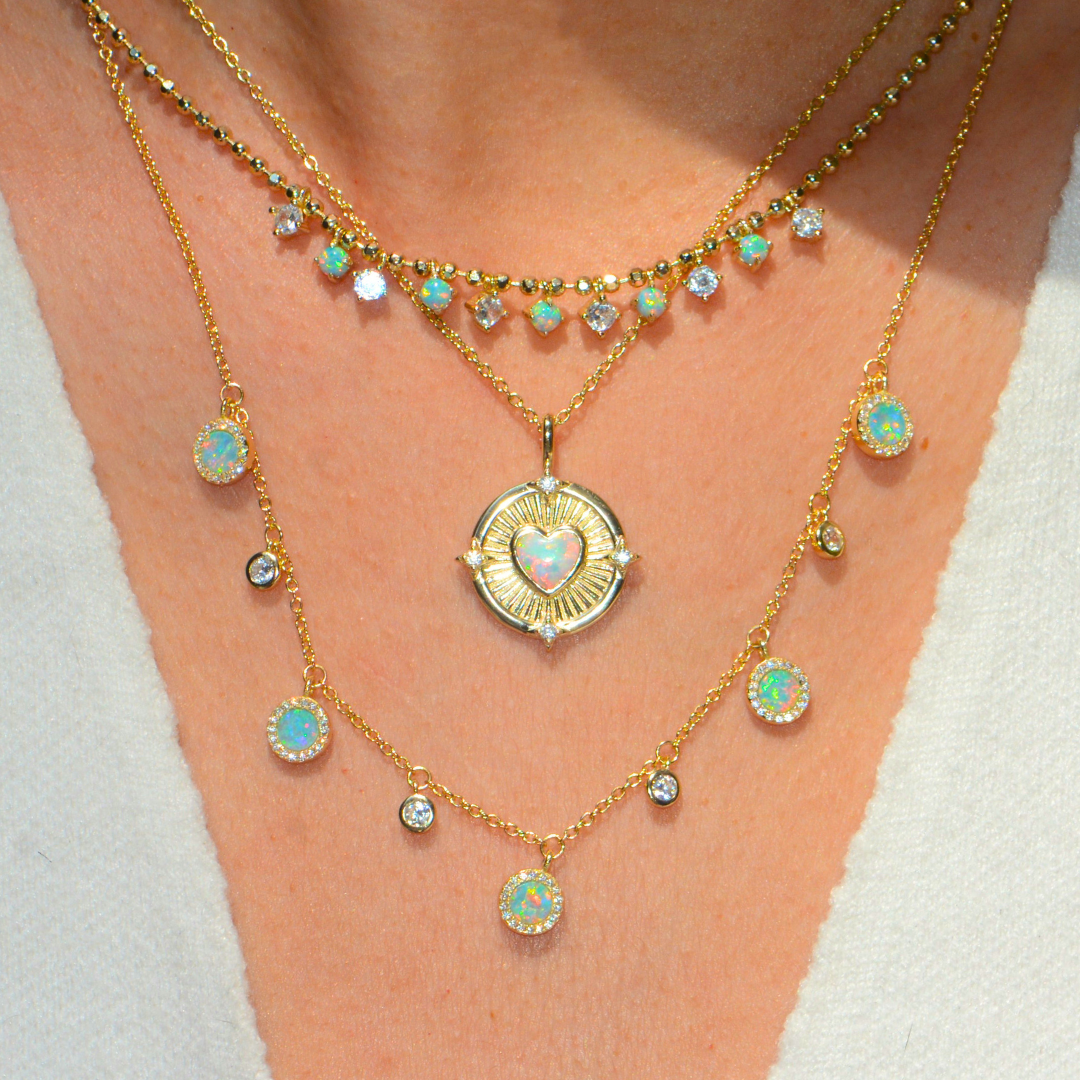 Radiant Opal Heart Necklace