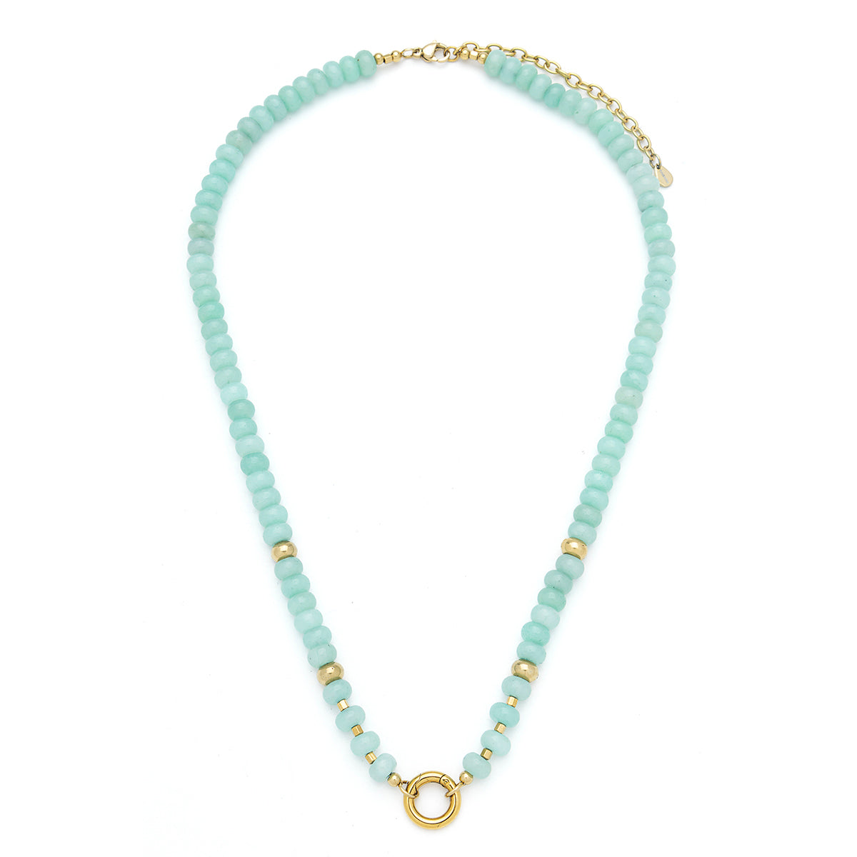 Raya Large Gemstone Necklace Amazonite