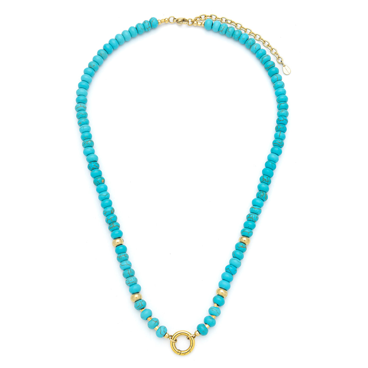 Raya Large Gemstone Necklace Turquoise