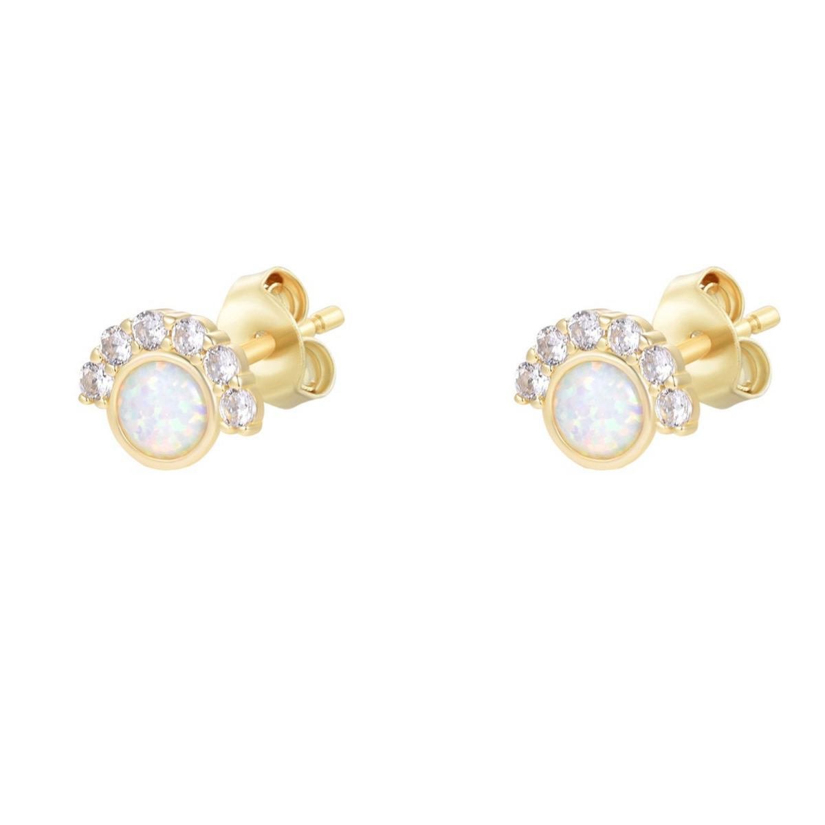 Royal Radiance Opal Stud Earrings
