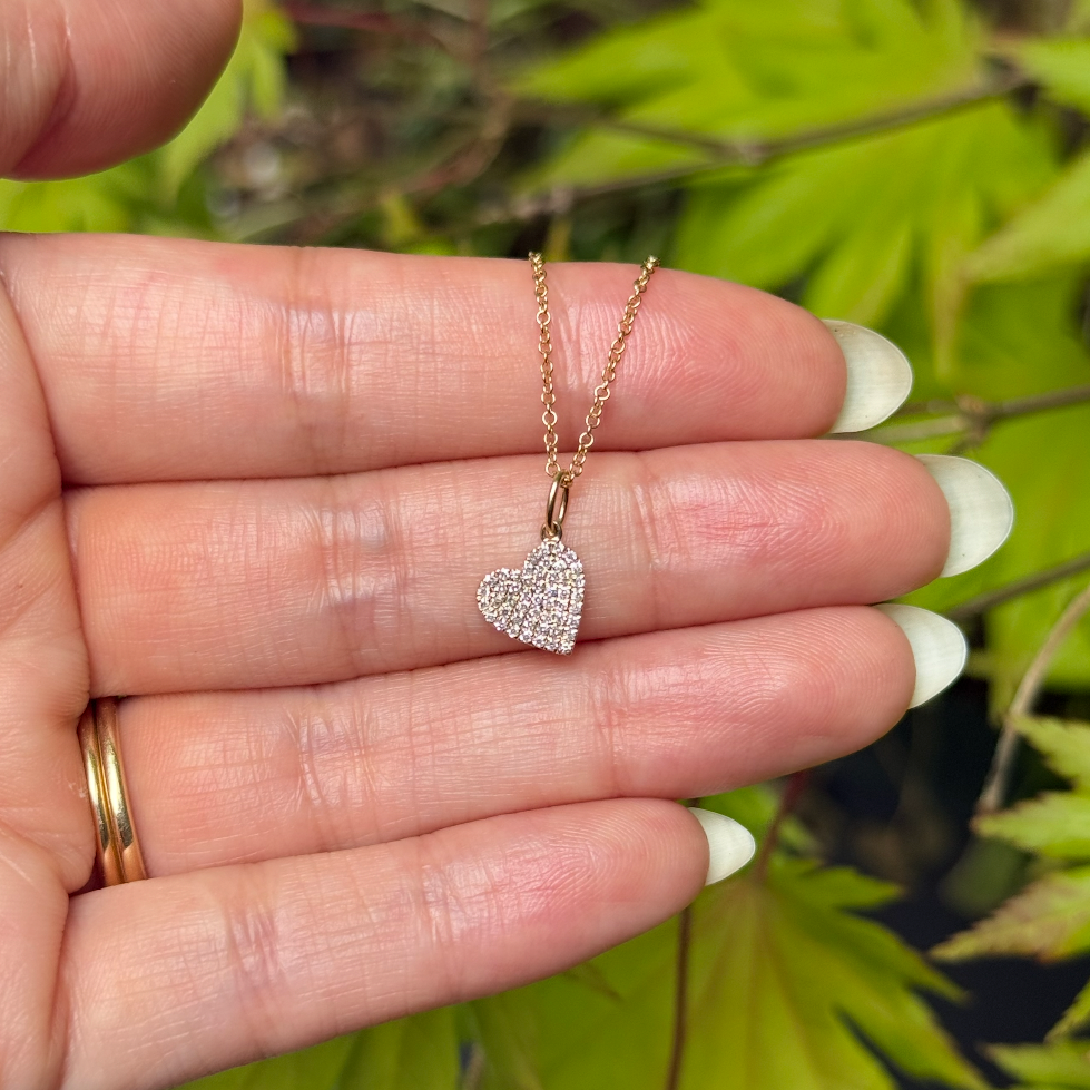 diamond heart necklace diamonds size