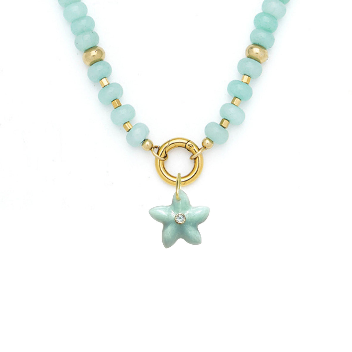 Star Fish Pendant and Raya Gemstone Necklace