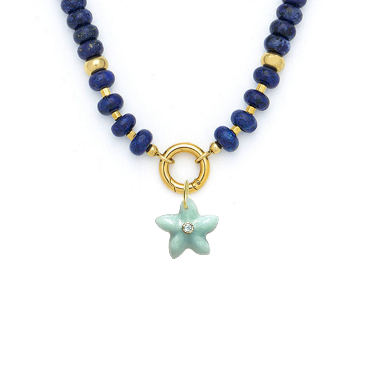 Star Fish Pendant and Raya Gemstone Necklace