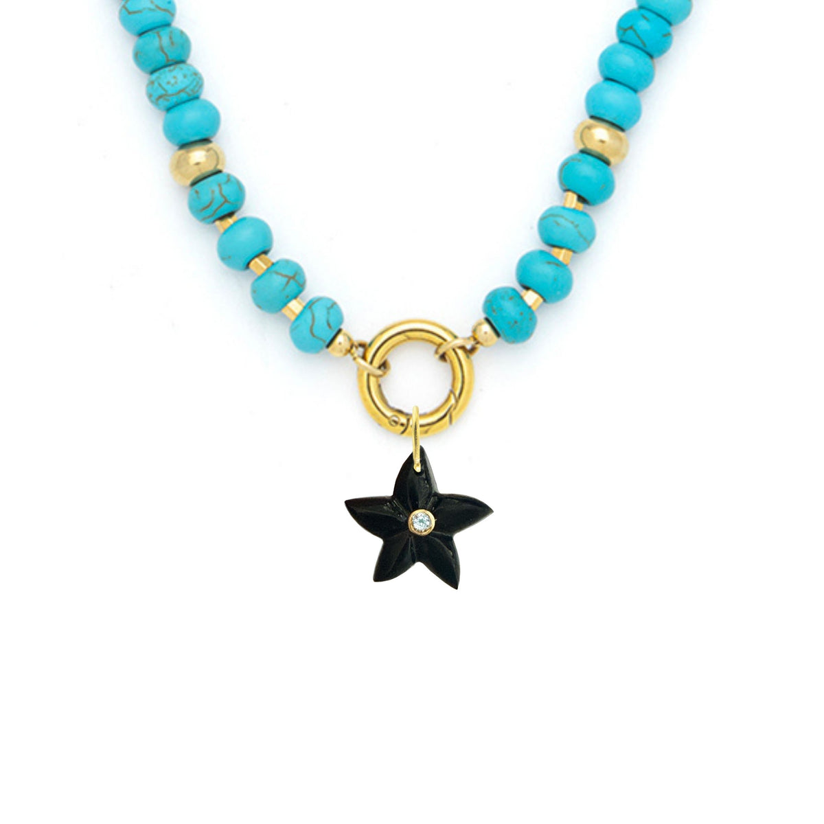Star Fish Pendant and Raya Gemstone Necklace