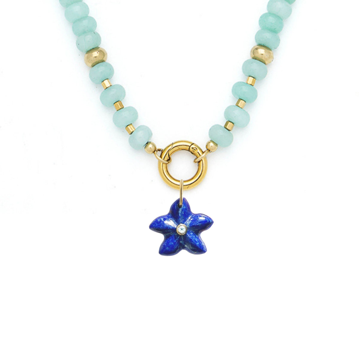 Star Fish Pendant and Raya Gemstone Necklace