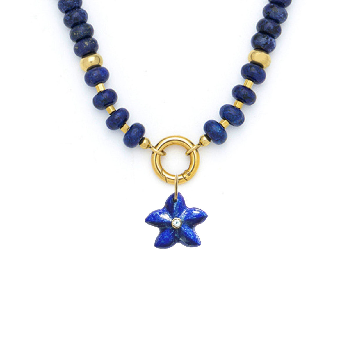Star Fish Pendant and Raya Gemstone Necklace