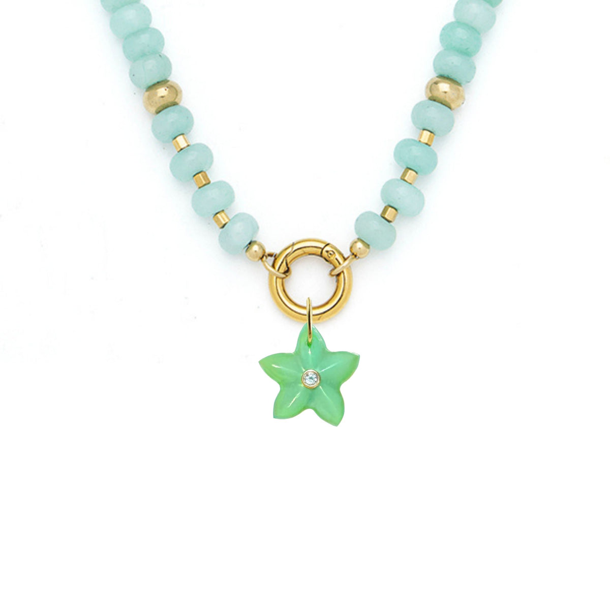 Star Fish Pendant and Raya Gemstone Necklace