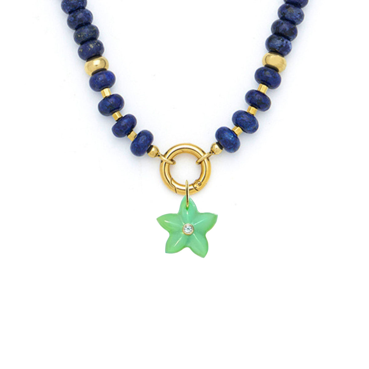 Star Fish Pendant and Raya Gemstone Necklace