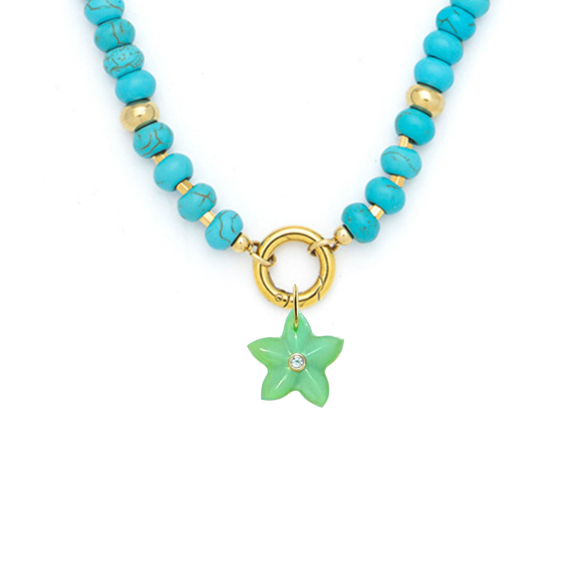 Star Fish Pendant and Raya Gemstone Necklace