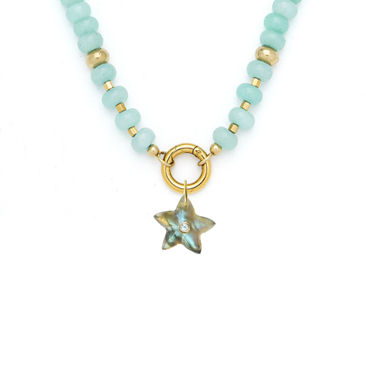 Star Fish Pendant and Raya Gemstone Necklace