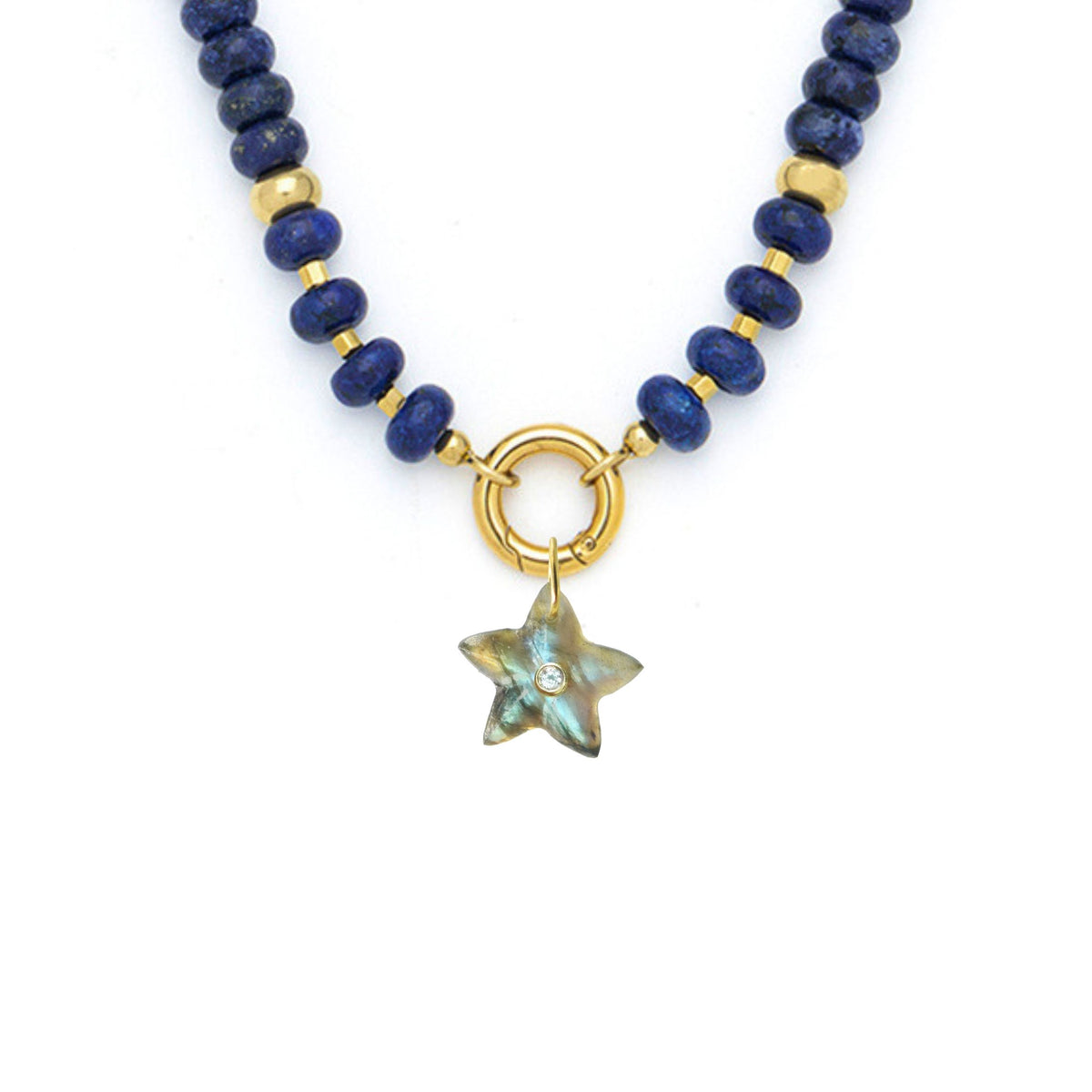 Star Fish Pendant and Raya Gemstone Necklace