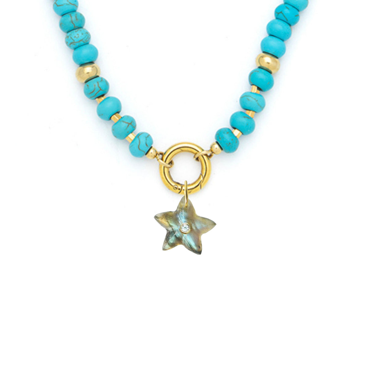 Star Fish Pendant and Raya Gemstone Necklace