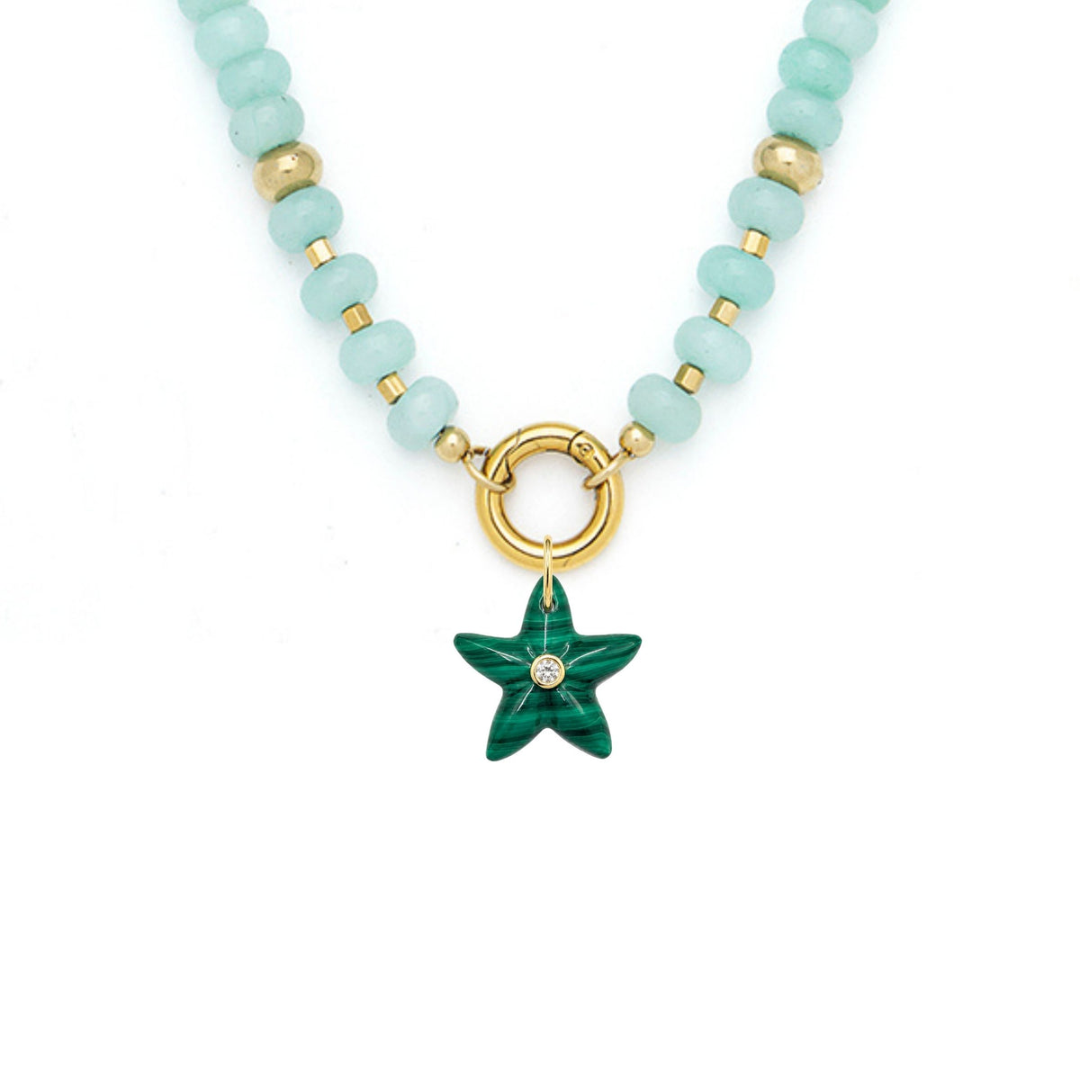 Star Fish Pendant and Raya Gemstone Necklace