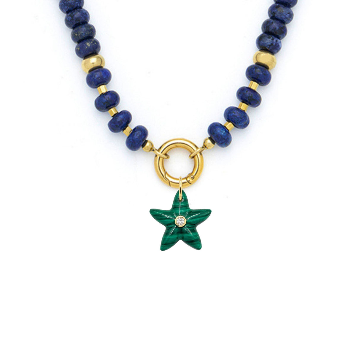 Star Fish Pendant and Raya Gemstone Necklace