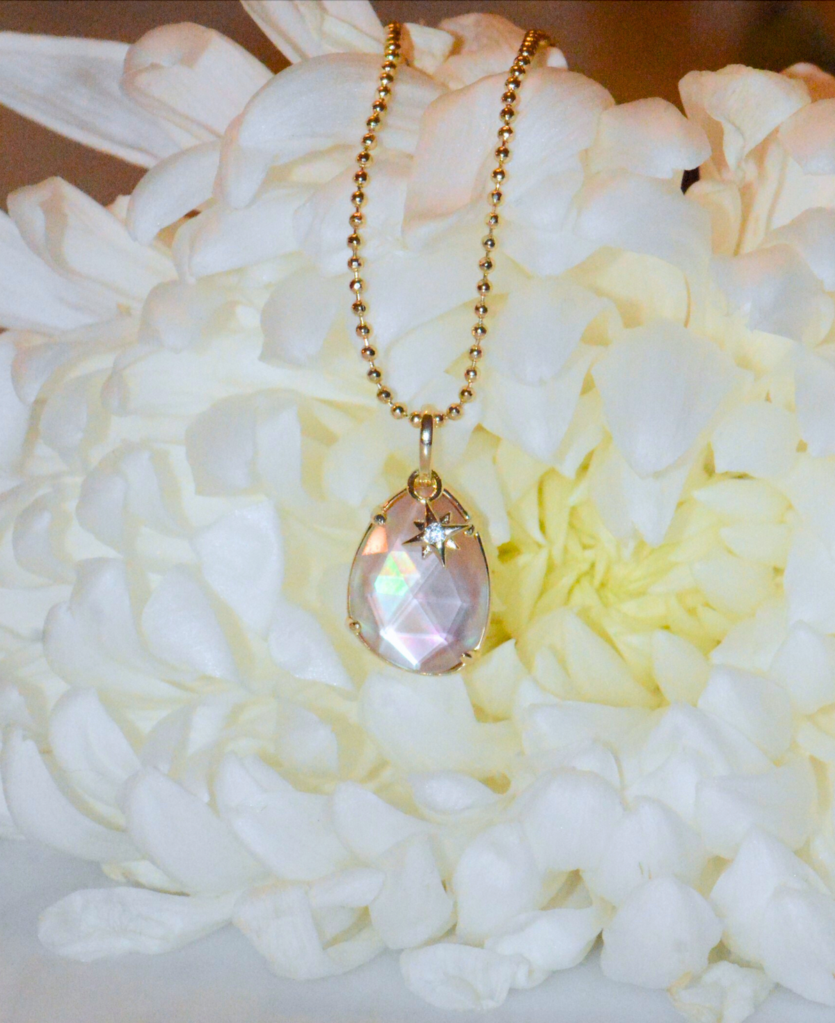 Stella Pearl Doublet Pendant Necklace with Star Charm