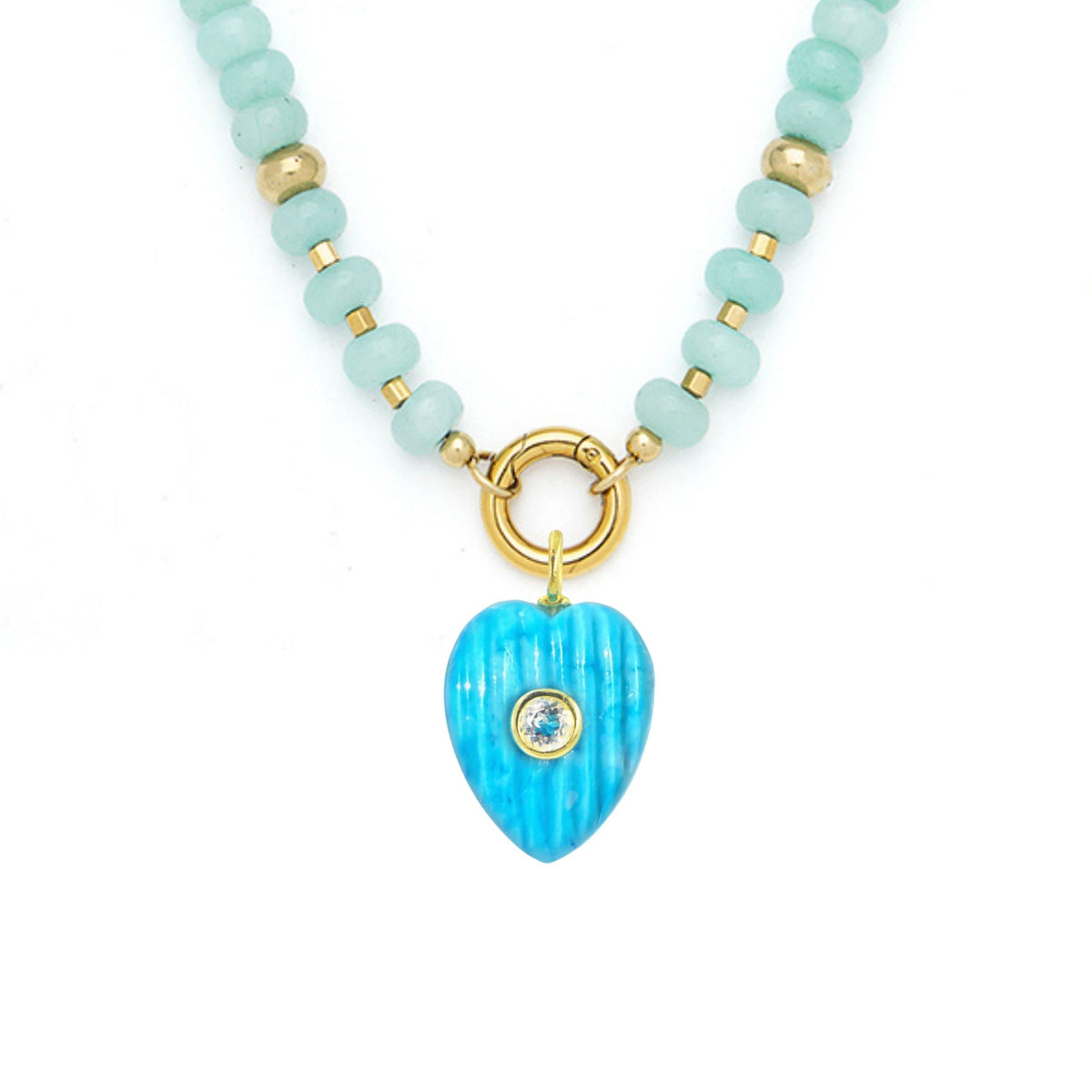 Turquoise Howlite Pendant and Raya Gemstone Necklace