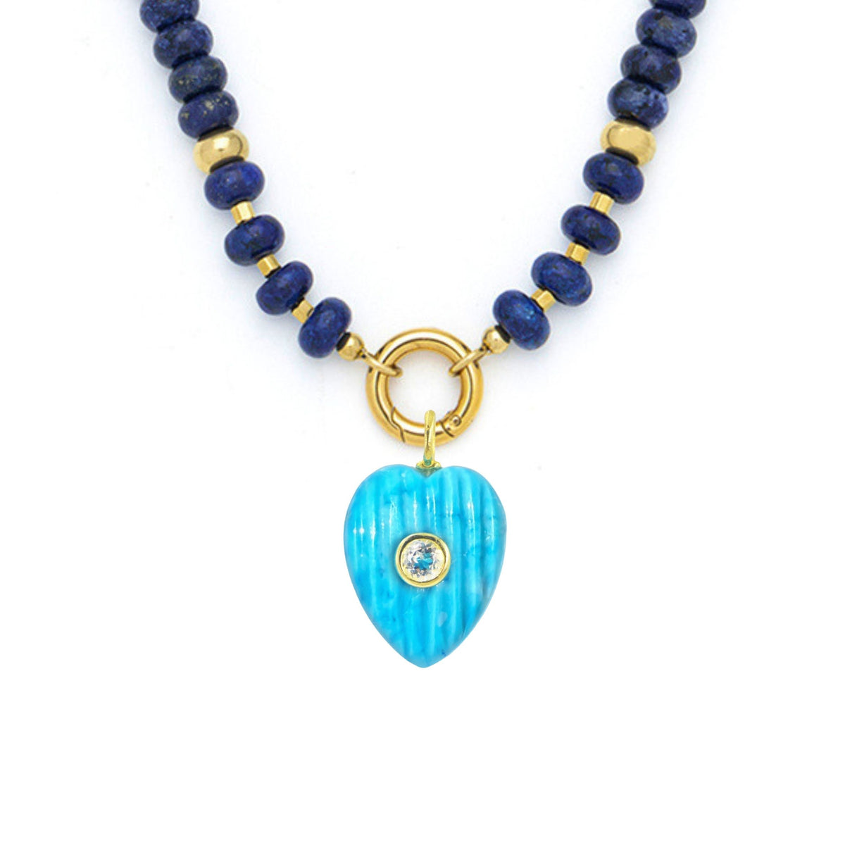 Turquoise Howlite Pendant and Raya Gemstone Necklace