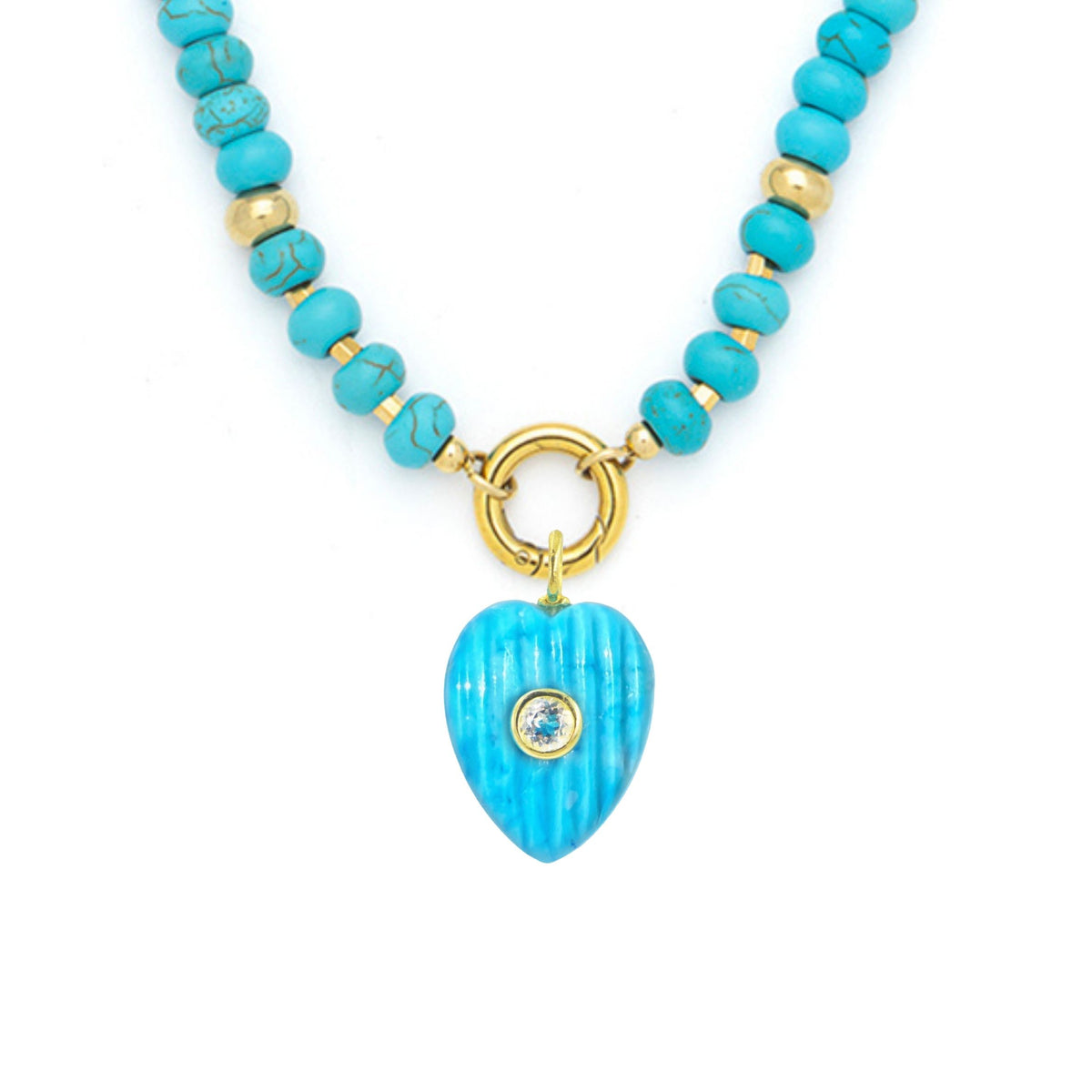 Turquoise Howlite Pendant and Raya Gemstone Necklace